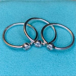 Stackable Sterling Silver cz rings